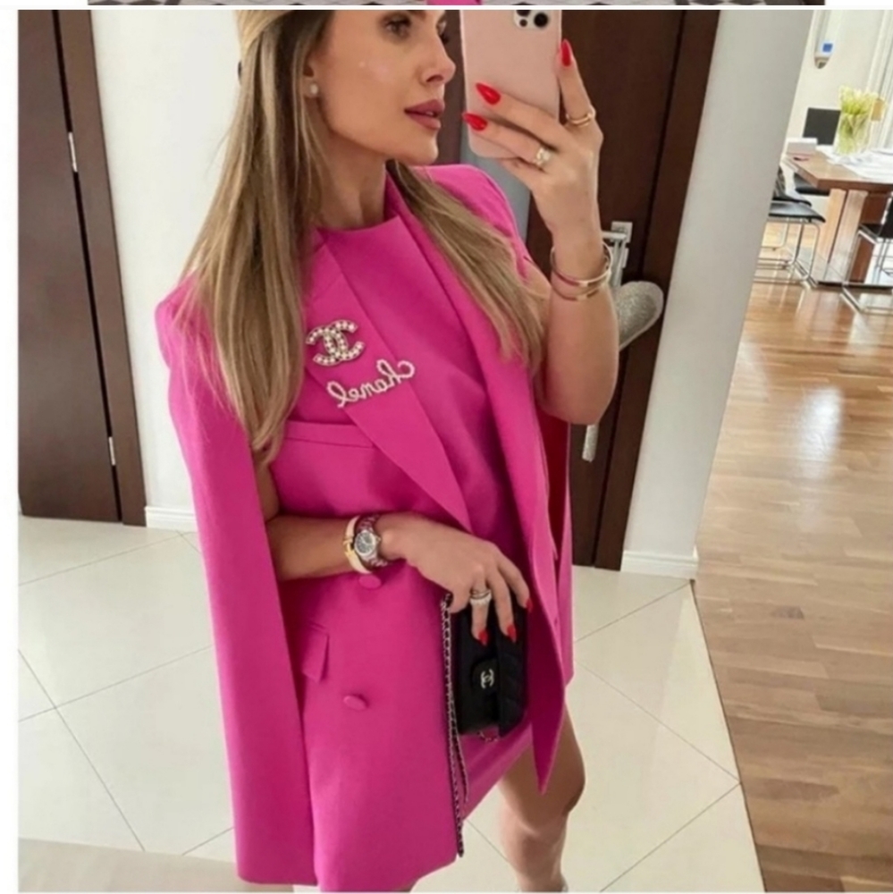 Zara Cape Blazer Size XS and S Pink - Picture 3 of 16